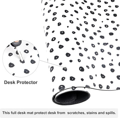 Colorful Star Boho Desk Mat, XXL Mouse Pad Desk Pad Boho Desk Accessories for Women Office Decor, Non-Slip Rubber Base Waterproof Leather Computer Desk Mat, Polka Dot Gaming Mousepad, 31.5" x15.7"
