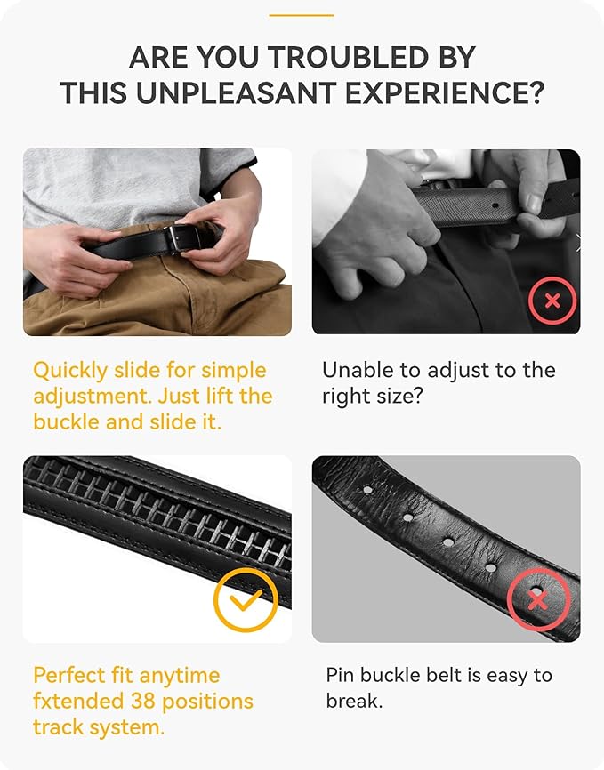 CHAOREN Click Belts for Men - Mens Ratchet Belt 1 3/8" for Dress Pants - Perfect Companion to Men's Oxfords