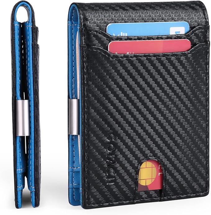 Slim Money Clip Wallet for Men RFID Blocking Bifold Minimalist Front Pocket Wallet, Credit Card Holder for Men Gift