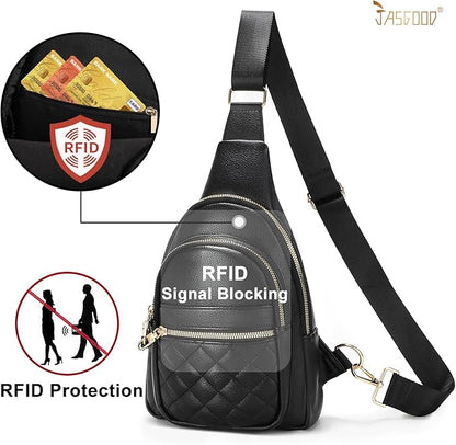Sling Bag for Women Crossbody Leather Fanny Packs Chest Bag Fashion Sling Backpack Travel JASGOOD