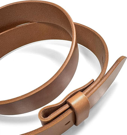100% One-Piece Full Grain Leather Belt Straps with No Slot Hole/Slot Hole/Heavy-Duty, Multi Options 1-1/2" (38mm) Wide