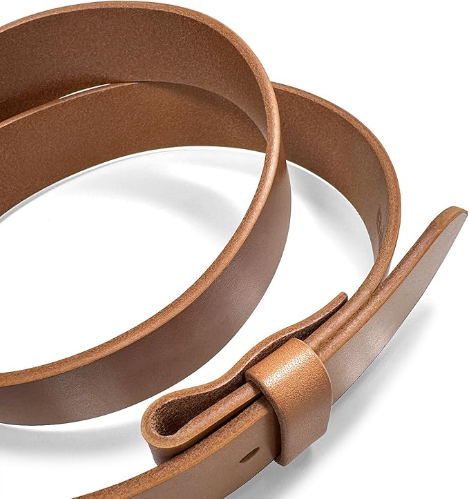 100% One-Piece Full Grain Leather Belt Straps with No Slot Hole/Slot Hole/Heavy-Duty, Multi Options 1-1/2" (38mm) Wide