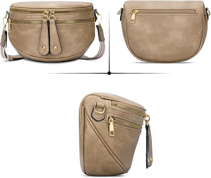 KKXIU Crossbody Sling Bag for Women Trendy Fanny Pack Vegan Leather Chest Bag | Trendy