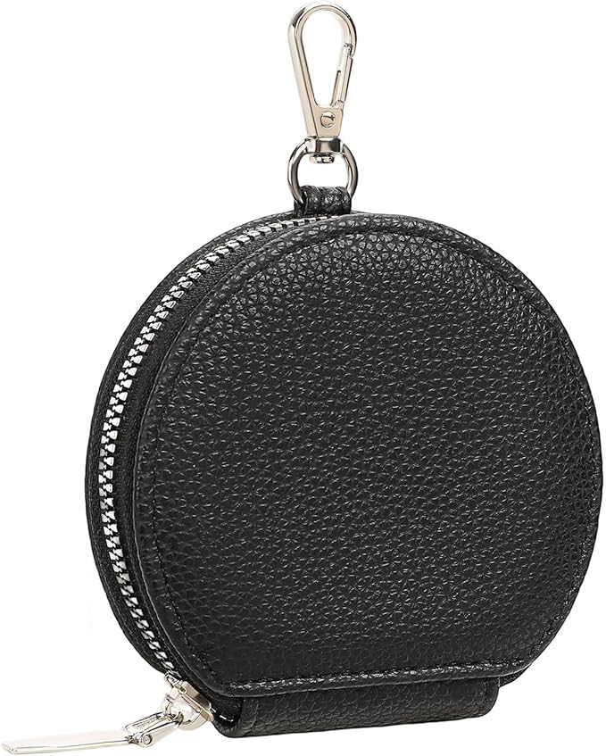 FALAN MULE Coin Purse Small Leather Pouch Wallet Round Zipper Change Pouch for Women