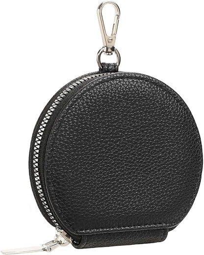 FALAN MULE Coin Purse Small Leather Pouch Wallet Round Zipper Change Pouch for Women