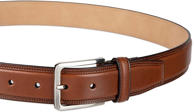 Haggar mens Leather Dress Belt for Suits and Pants - Classic, Formal, Business, Work