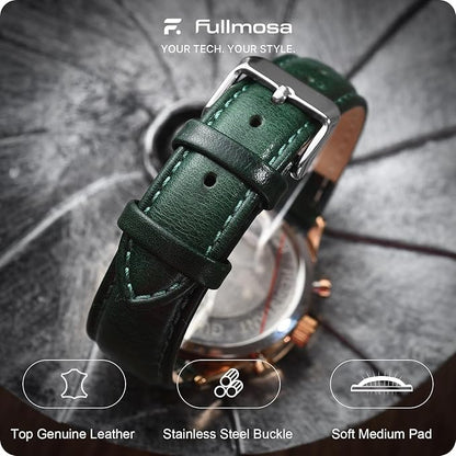 Fullmosa Watch Band, Quick Release Leather Watch Strap for Men Women, Replacement Bands Width 12mm 14mm 16mm 18mm 19mm 20mm 21mm 22mm 24mm