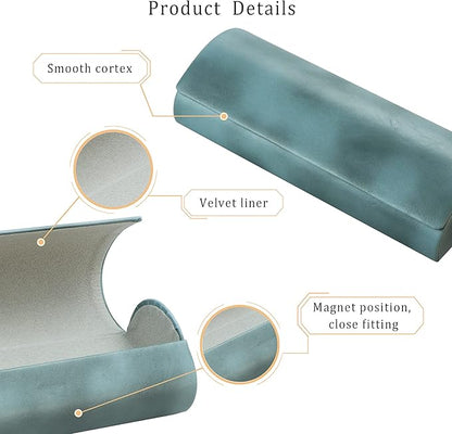 LifeArt Eyeglass Case Hard Shell, Portable Sunglass Case for Women and Men, fashionable PU Leather Eyeglass Case, Lightweight