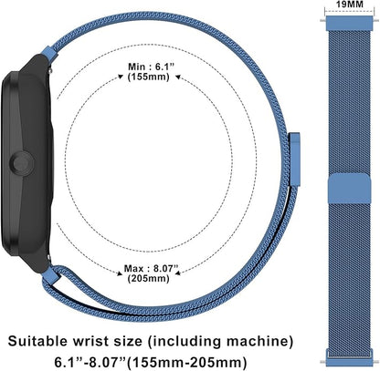 Vanjua 18mm 19mm 20mm 22mm Watch Band Quick Release Replacement Wristbands, Stainless Steel Metal Mesh Loop Adjustable Magnetic Replacement Straps Bands for Men Women