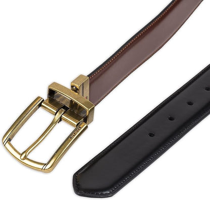 Tommy Hilfiger Men's Reversible Leather Belt, 2‑in‑1 Design for Dress Or Casual Wear