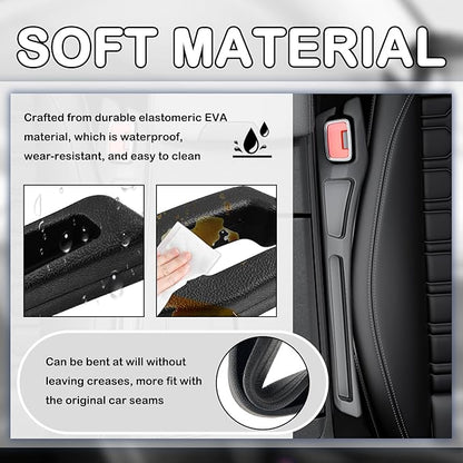 2PCS Upgraded Car Seat Gap Filler Organizer with Phone Holder,2 in 1 Car in Between Cars Seat Catcher for Filling Gaps,Versatile Cars Gap Seats Filler as Under Seats Storage