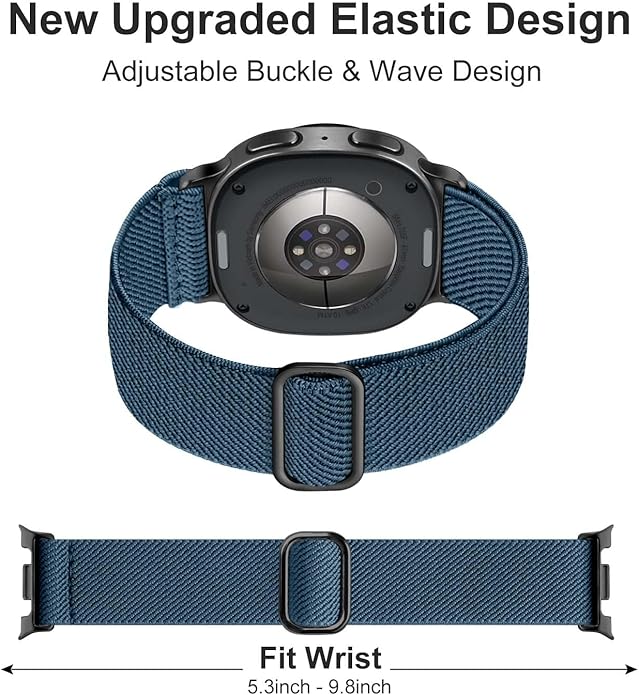 Lerobo Elastic Bands Compatible with Samsung Galaxy Watch 8 7 6 5 4 40mm 44mm/Galaxy Watch 8 Classic 6 4 Classic 43mm 47mm 42mm 46mm/5 Pro Band 45mm/Active 2,3 Pack 20mm Adjustable Nylon Sport Band
