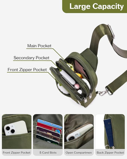 CHOLISS Small Sling Bag for Women and Men, Crossbody Bags Trendy Fanny Packs Chest Bag with Extended Strap