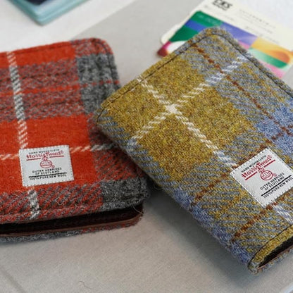 Harris Tweed Leather Passport Holder for Travel, Slim & Lightweight Passport Cover with Vaccine Card Slot, RFID Blocking, Ideal for Women and Men (No.872)