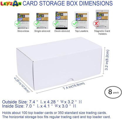 Trading Card Storage Box for toploader, 8-Pack•100 Count Cardboard Top Loaders Storage Box with Dividers & Labels for TCG/Magic/Mtg Organizer and Collection