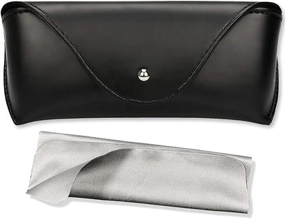LogHog Portable Leather Glasses Case,Flexible Sunglasses Pouch Slim Case for Women Men Horizontal Eyeglass Case