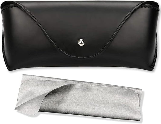 LogHog Portable Leather Glasses Case,Flexible Sunglasses Pouch Slim Case for Women Men Horizontal Eyeglass Case