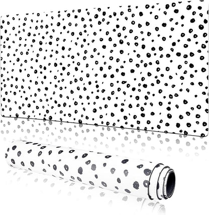 Colorful Star Boho Desk Mat, XXL Mouse Pad Desk Pad Boho Desk Accessories for Women Office Decor, Non-Slip Rubber Base Waterproof Leather Computer Desk Mat, Polka Dot Gaming Mousepad, 31.5" x15.7"