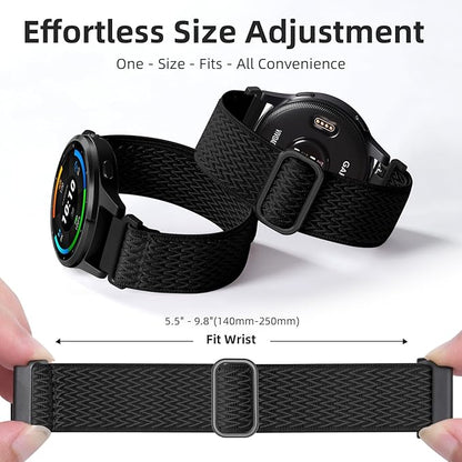 GEAK 22mm Watch Band Compatible with Garmin Venu 4 /Venu 2 3 45mm, 22mm Quick Release Replacement Loop Elastic Fabric Straps Compatible for Garmin Vivoactive 4 /Forerunner 265/255/965 Women Men