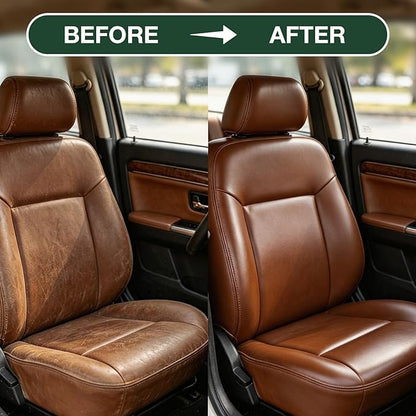 Medium Brown Leather Repair Kit, Leather Recoloring Balm – Restore & Repair Faded Leather on Couches, Car Seats, Shoes & Furniture | Leather Color Restorer & Conditioner | Easy DIY Application