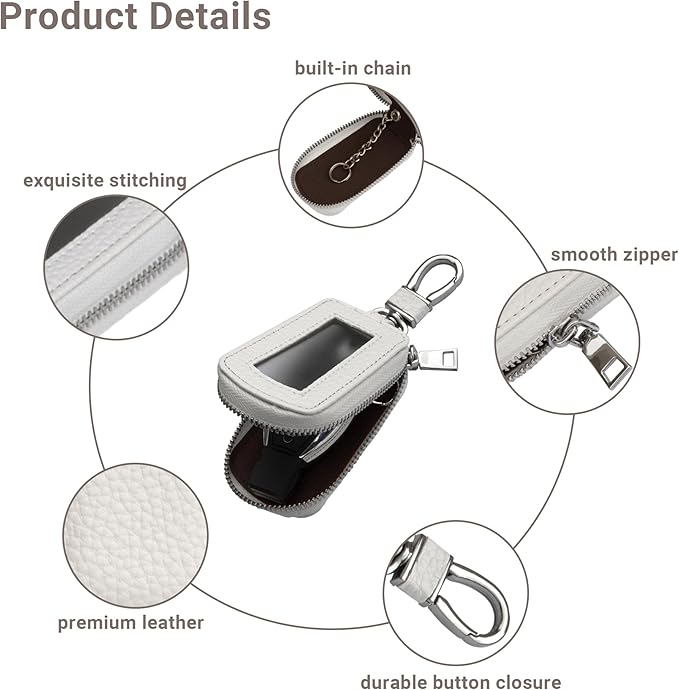 Yuoyar Premium Leather Key Fob Case - Universal Car Key Holder