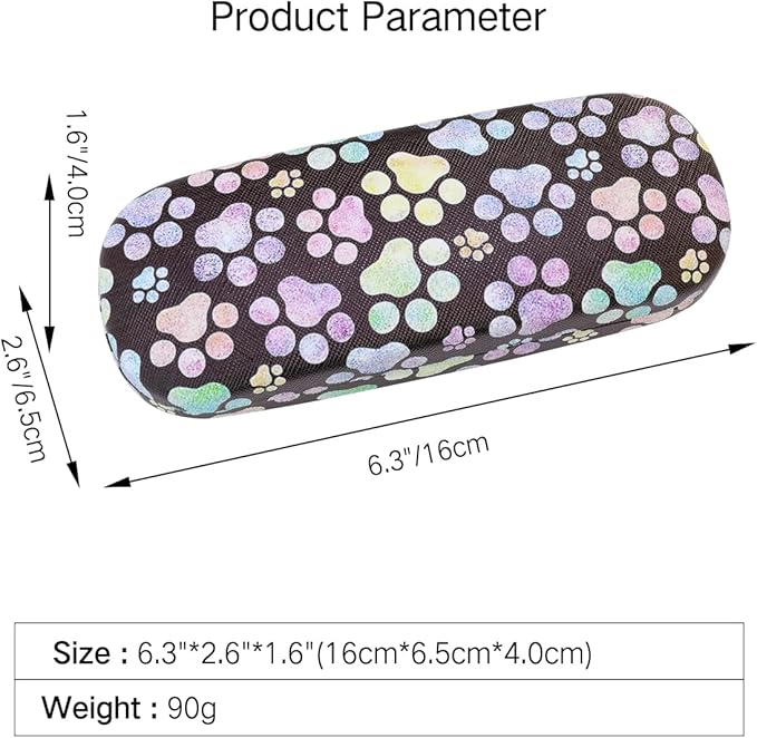 PERFECTSIGHT Hard Shell Eyeglasses Case, PU Leather Protective Glasses Case, Cute Eyeglass Case for Women Men Girls