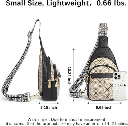 BOSTANTEN Small Sling Bag for Women Leather Crossbody Bags Fanny Pack Chest Bag for Travel