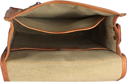 Leather crossbody bag messenger satchel tablet bag 11 inches for men and women (Brown)