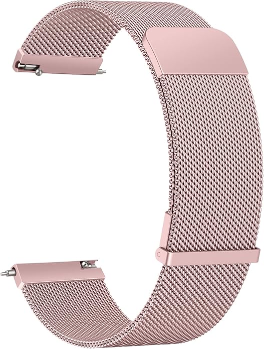 Vanjua 20mm 22mm Watch Band for Women Men, 20mm 22mm Quick Release Stainless Steel Metal Mesh Loop Adjustable Magnetic Replacement Wristbands Straps Bands