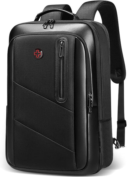 CROSSGEAR Business Commuter Backpack for Men, 26-32L Expandable Travel Laptop Backpack, Fit 15.6 Inch Laptop, Waterproof Computer Work Commute Daypack, Black