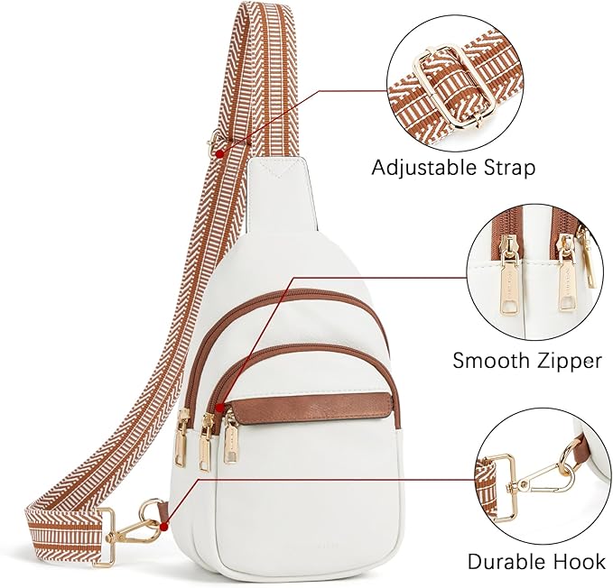 BOSTANTEN Small Sling Bag for Women Leather Crossbody Bags Fanny Pack Chest Bag for Travel