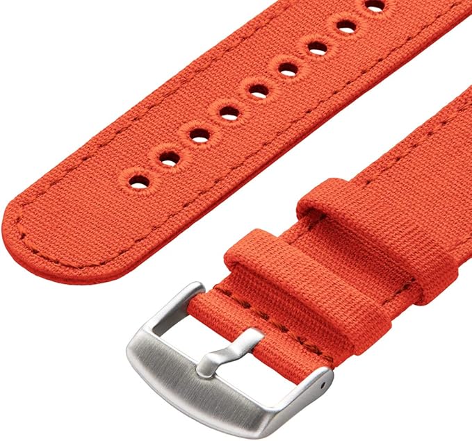 Archer Watch Straps - Canvas Quick Release Watch Bands (Tangelo Orange, 20mm)