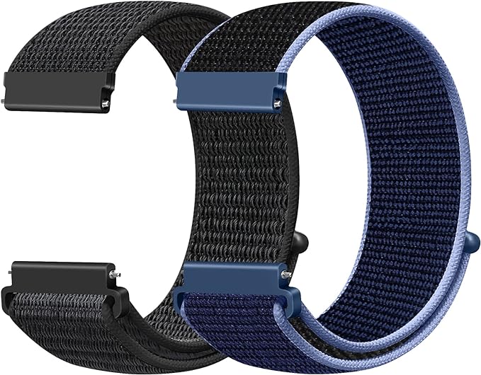 18mm Nylon Sport Quick Release Watch Bands Compatible with Garmin Venu 4 41mm/3S 41mm/Venu 2S/Vivoactive 4S/Vivomove 3S/Active S/Forerunner 265S(42mm)/255S/Fossil Women's Gen 6 42mm/5E 42mm Women Men