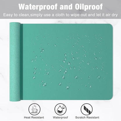 Hsurbtra Desk Pad, 30" x 14" PU Leather Desk Mat, XL Extended Mouse Pad, Waterproof Desktop Blotter Protector, Non-Slip Ultra Thin Large Laptop Keyboard Writing Mat for Office Home, Fruit Green