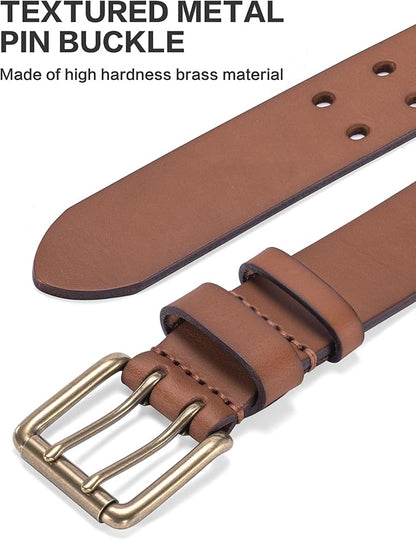 Thicken Full Grain Leather Mens Belt Heavy Duty Mens Work Belt Mens Belt High Hardness Buckle Packed In Gift Box