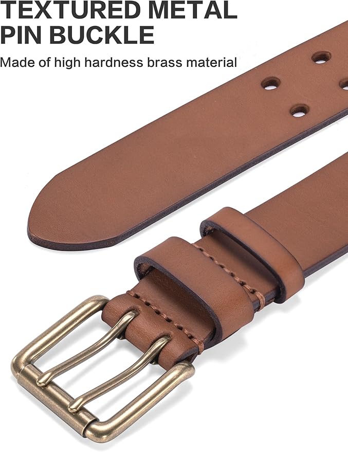 Thicken Full Grain Leather Mens Belt Heavy Duty Mens Work Belt Mens Belt High Hardness Buckle Packed In Gift Box