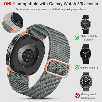Lerobo Elastic Bands Compatible with Samsung Galaxy Watch 8 7 6 5 4 40mm 44mm/Galaxy Watch 8 Classic 6 4 Classic 43mm 47mm 42mm 46mm/5 Pro Band 45mm/Active 2,3 Pack 20mm Adjustable Nylon Sport Band