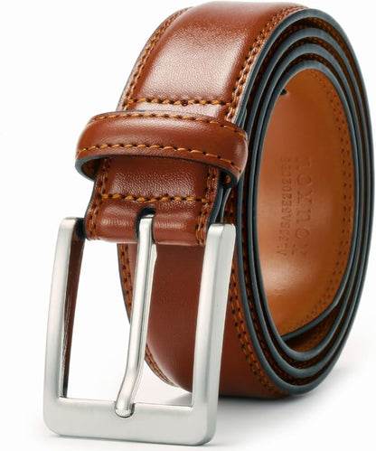 XOUXOU Men's Casual Leather Jeans Belts Classic Work Business Dress Belt with Prong Buckle for Men