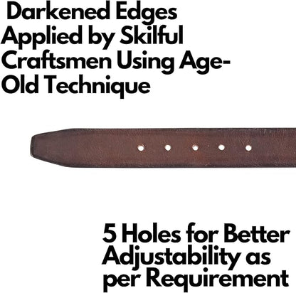 Real Full Grain Harness Cow Leather Belt for Men 38mm Width Casual Retro look Vintage style Handmade Valentine Gift