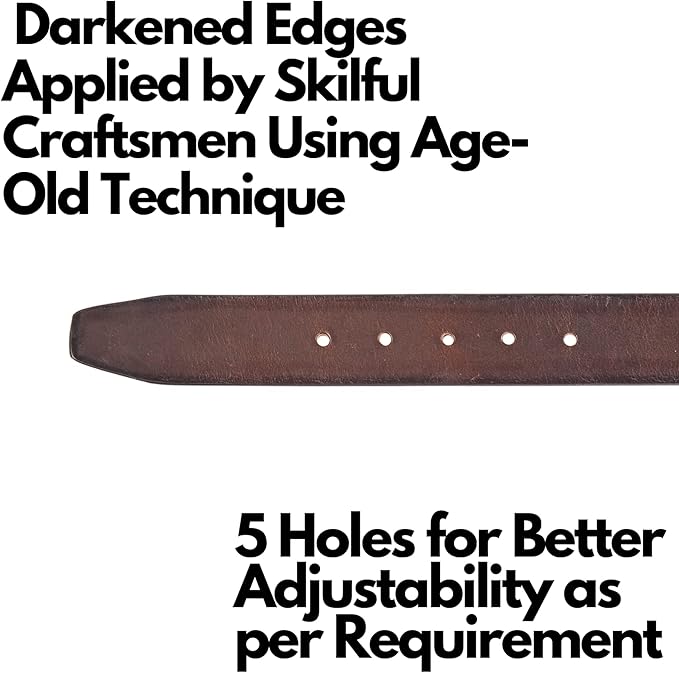 Real Full Grain Harness Cow Leather Belt for Men 38mm Width Casual Retro look Vintage style Handmade Valentine Gift