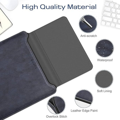 Fintie Sleeve Case for MacBook Air 13.6 A3449 A3240 A3113 A2681, Pro 14 A3427 A3426 A3434 A3401 A3185 A3112 A2992 A2918 A2779 A2442, MacBook Pro/Air/Neo 13 - Slim Bag Cover with Stand, Navy