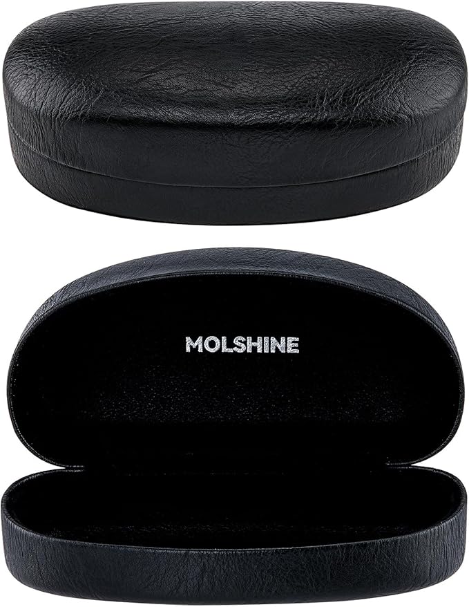 molshine Hard Shell Sunglasses Case,Classic Large Glasses Case for Sunglass, Eyeglasses with Cleaning Cloth, Pocket