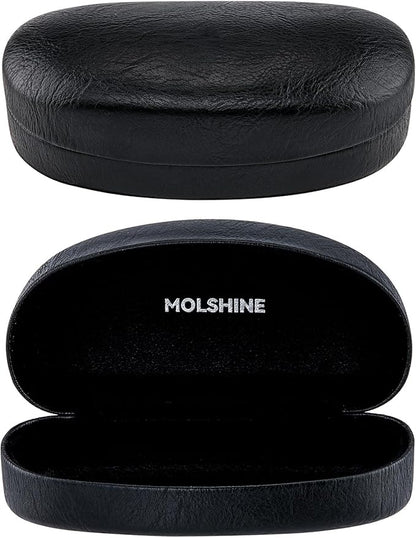 molshine Hard Shell Sunglasses Case,Classic Large Glasses Case for Sunglass, Eyeglasses with Cleaning Cloth, Pocket