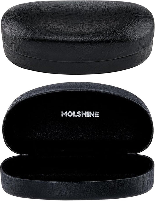 molshine Hard Shell Sunglasses Case,Classic Large Glasses Case for Sunglass, Eyeglasses with Cleaning Cloth, Pocket