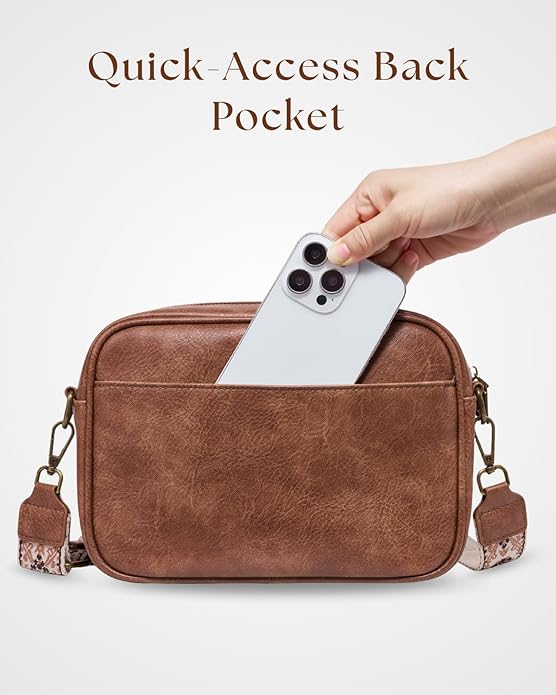 Crossbody Bags with Built-in Wallet, Anti-Theft Travel Purse with Card Slots, Trendy Vegan Shoulder Bag for Women Men