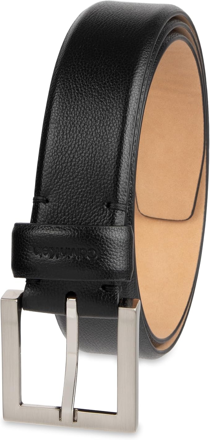 Calvin Klein Men's Leather Dress Belt - Sleek Modern Style for Business & Everyday Wear