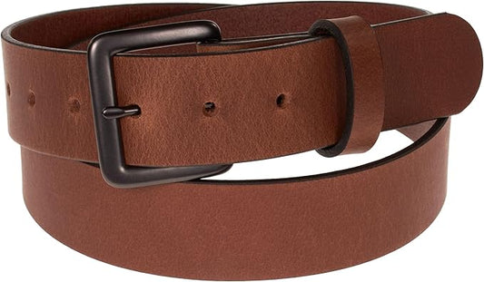 Men's Leather Belt, Made in USA, Full-Grain Leather, Casual Everyday Wear Belts, Amish Handmade 1.5" Width