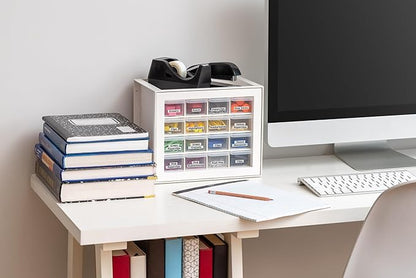 IRIS USA Small Plastic Storage Drawers, 16-Drawer Organizer, Made in USA, Stackable Teacher Toolbox for Crafts, Art Supplies, Nuts, Bolts, Building Bricks, Drink Mix & Water Flavor Packets – White