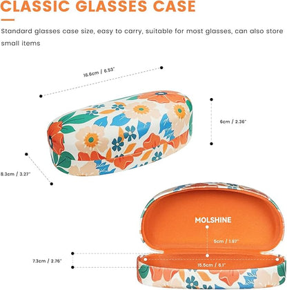 molshine Hard Shell Sunglasses Case,Classic Large Glasses Case for Sunglass, Eyeglasses with Cleaning Cloth, Pocket