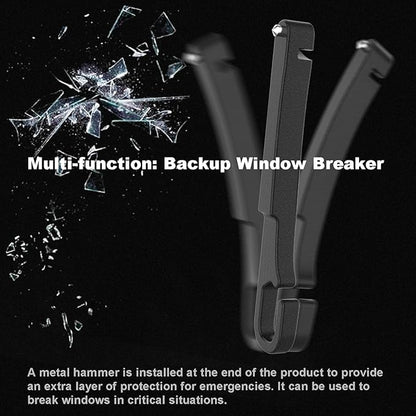 2 Pack Car Seat Gap Filler with Storage, Organizer, Hook & Emergency Glass Breaker, Universal for Cars Trucks SUVs, Stop Items from Falling